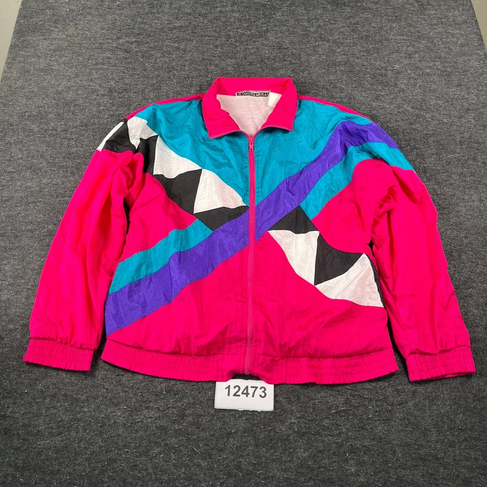 Vintage Longstreet Missy Windbreaker Jacket Mens Large Multicolor Colorblock